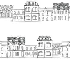 vector pattern with houses N6