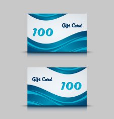 Gift card with blue abstract background N2