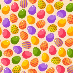 Easter seamless pattern with colorful ornate eggs