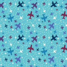 Airplanes in the sky seamless pattern background