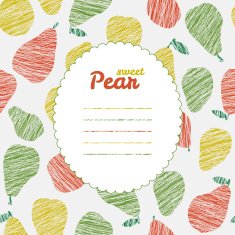 Text frame Repeating pear background seamless fruit texture Vector pattern