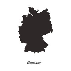 Black map of Germany for your design N2
