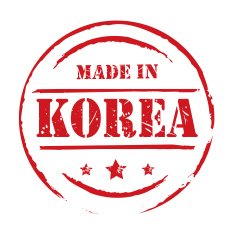 Red vector grunge stamp MADE IN KOREA
