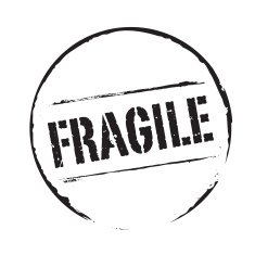 Black vector grunge stamp FRAGILE