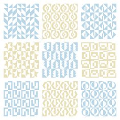 Classic color abstract seamless patterns set 9 design Vector background