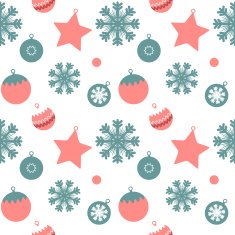 Seamless Christmas Winter Pattern Vector Illustration