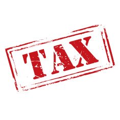 Red vector grunge stamp TAX