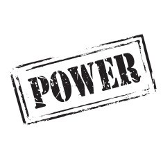 Black vector grunge stamp POWER N2