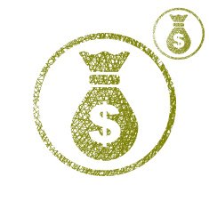 Money bag vector simple single color icon isolated on white