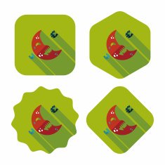 Halloween moon flat icon with long shadow eps10 N52