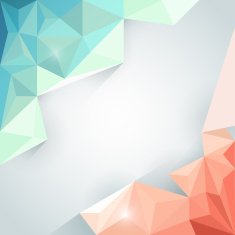 Abstract background with red and blue polygonal