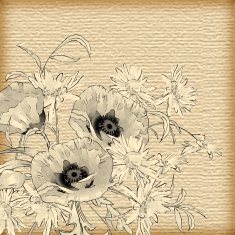 Vector Vintage Hand Drawing Flowers N2