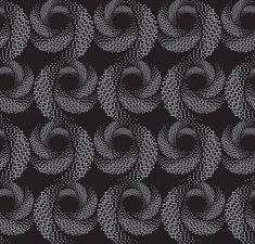 Repeating ornament of textured circles on dark gray