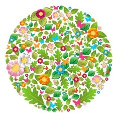 Spring and summer textured circle