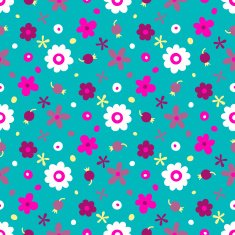 Seamless pattern with small flowers and berries N15
