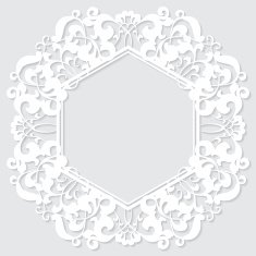 carved vintage frame made of paper for picture or photo N7