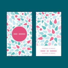 Vector abstract colorful drops vertical round frame pattern business cards N3