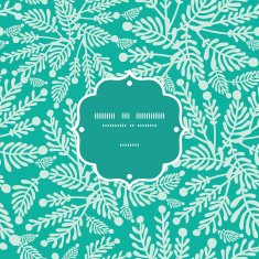 Vector emerald green plants frame seamless pattern background