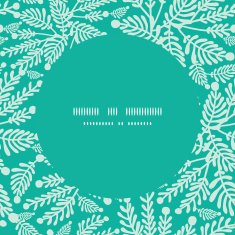 Vector emerald green plants frame seamless pattern background N2