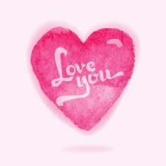 Valentine's Day Card - with Watecolor Heart N2