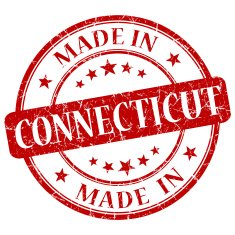 made in Connecticut red round grunge isolated stamp