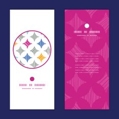 Vector colorful marble textured tiles vertical round frame pattern invitation N2