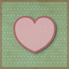 Heart love on retro background made from recycled paper craft N2