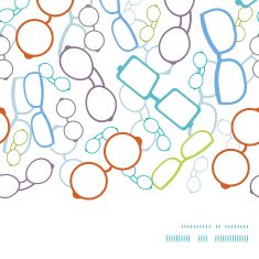 Vector colorful glasses horizontal frame seamless pattern background N2