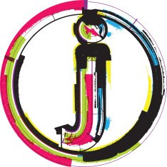 Colorful Grunge Font LETTER J N3