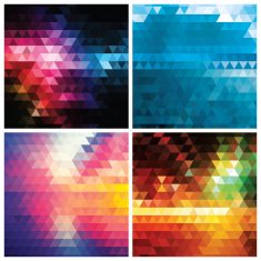 Collection of abstract geometric colorful backgrounds pattern design elements vector N2