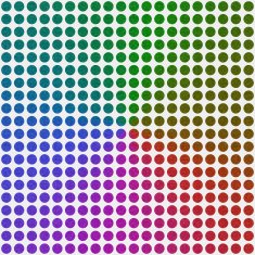 White paper with rainbow gradient glitter dots