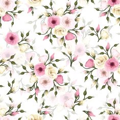 Seamless pattern with lisianthus flowers Vector eps-10