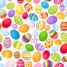 Seamless background with colorful Easter eggs Vector illustration