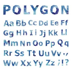 Alphabet Polygonal font set N3