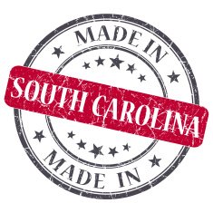 made in South Carolina red round grunge isolated stamp