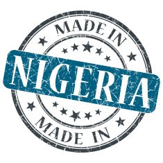 made in NIGERIA blue grunge stamp isolated on white background