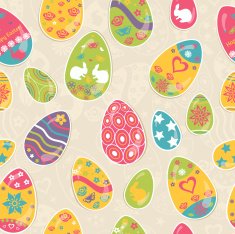 Seamless multicolored pattern of Easter eggs N2