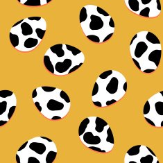 Easter eggs with black and white cow skin Seamless vector