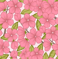 background with flowering tree branches in pastel colors N2