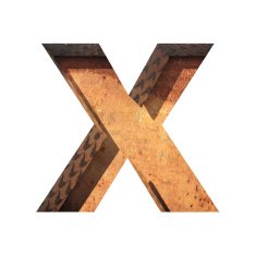 Vector metal cutted figure x Paste to any background N4