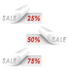 Set of white sample sale stickers N2
