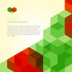 Abstract Background With Red And Green Cubes N2