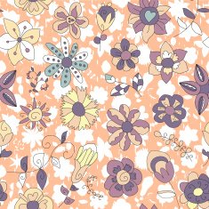 Seamless plant texture of futuristic fantastic flowers twigs and leaves N2