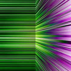 Abstract warped green and purple stripes N2