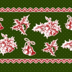 Seamless vintage background with Holly and bell