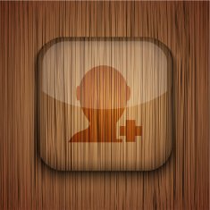 Vector wooden app icon Eps10 N26