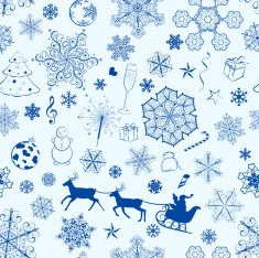 Christmas seamless blue pattern