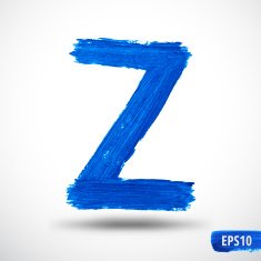 Watercolor Alphabet Letter Z Grunge background