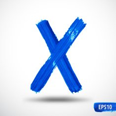 Watercolor Alphabet Letter X Grunge background