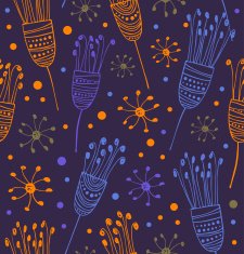 Abstract background with flowers Decorative cute doodle texture N2